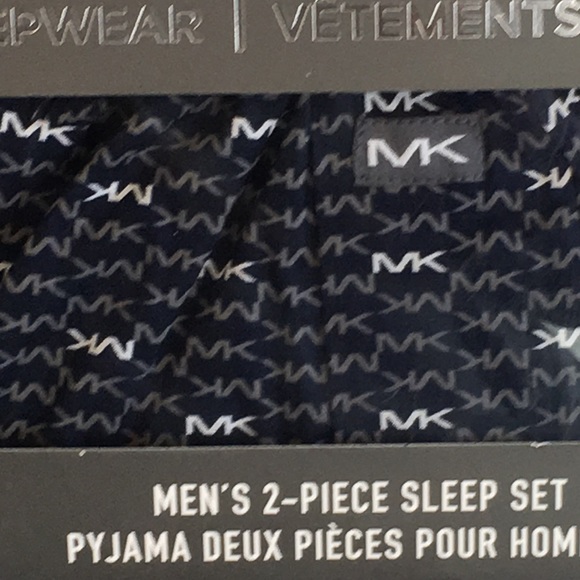 NWT Michael Kors Blue/White/Gray 2 Pc Pajama Set - Picture 3 of 5